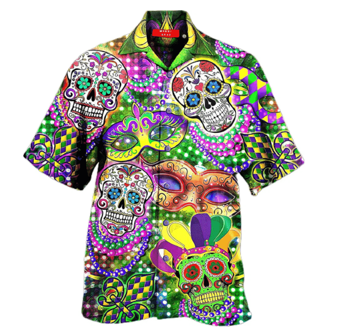 Flower Skull Tattoo Mardi Gras Hawaii Shirt Gift Ha93723