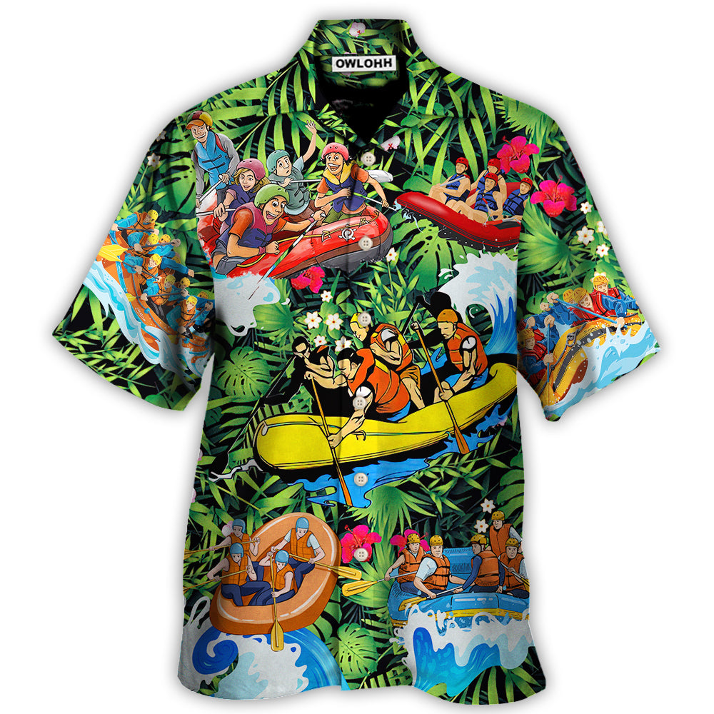 Water Rafting Lover Style Flower Tropical – Hawaiian Shirt – Owl Ohh