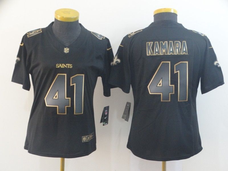 Alvin Kamara #41 New Orleans Saints NFL Explosion Legendary Gold Black Jersey