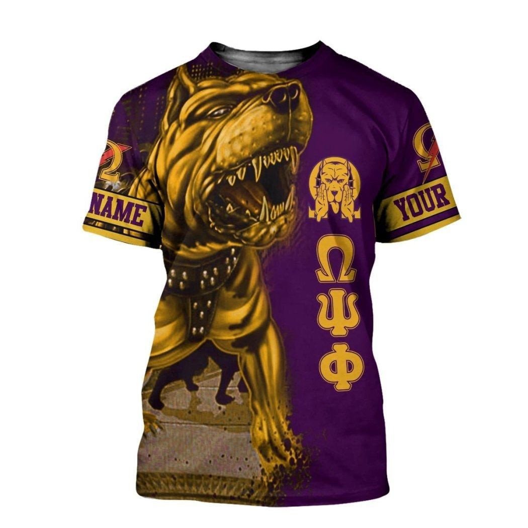 Fraternity Tshirt – Personalized Omega Psi Phi Big Golden Bulldog Tshirt