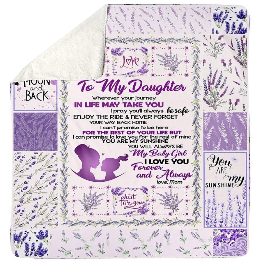 To My Husband I Love You Forever And Always Lavender Custom Design Sherpa Blanket