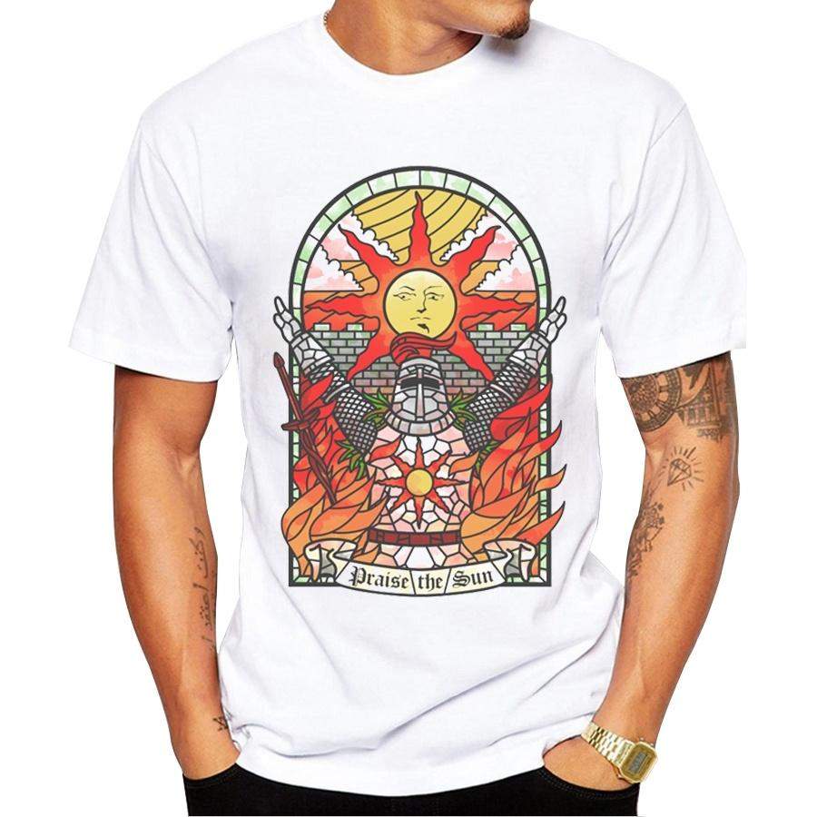 Fashion Church of the Sun Design Men T-shirt Short Sleeve Customized t shirts Prise The Sun Vintage Printed Hipster tee Shirts