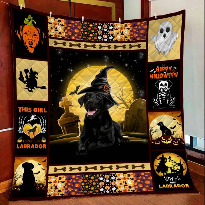 Black Labrador Retriever Halloween D0508 – Quilt Blanket