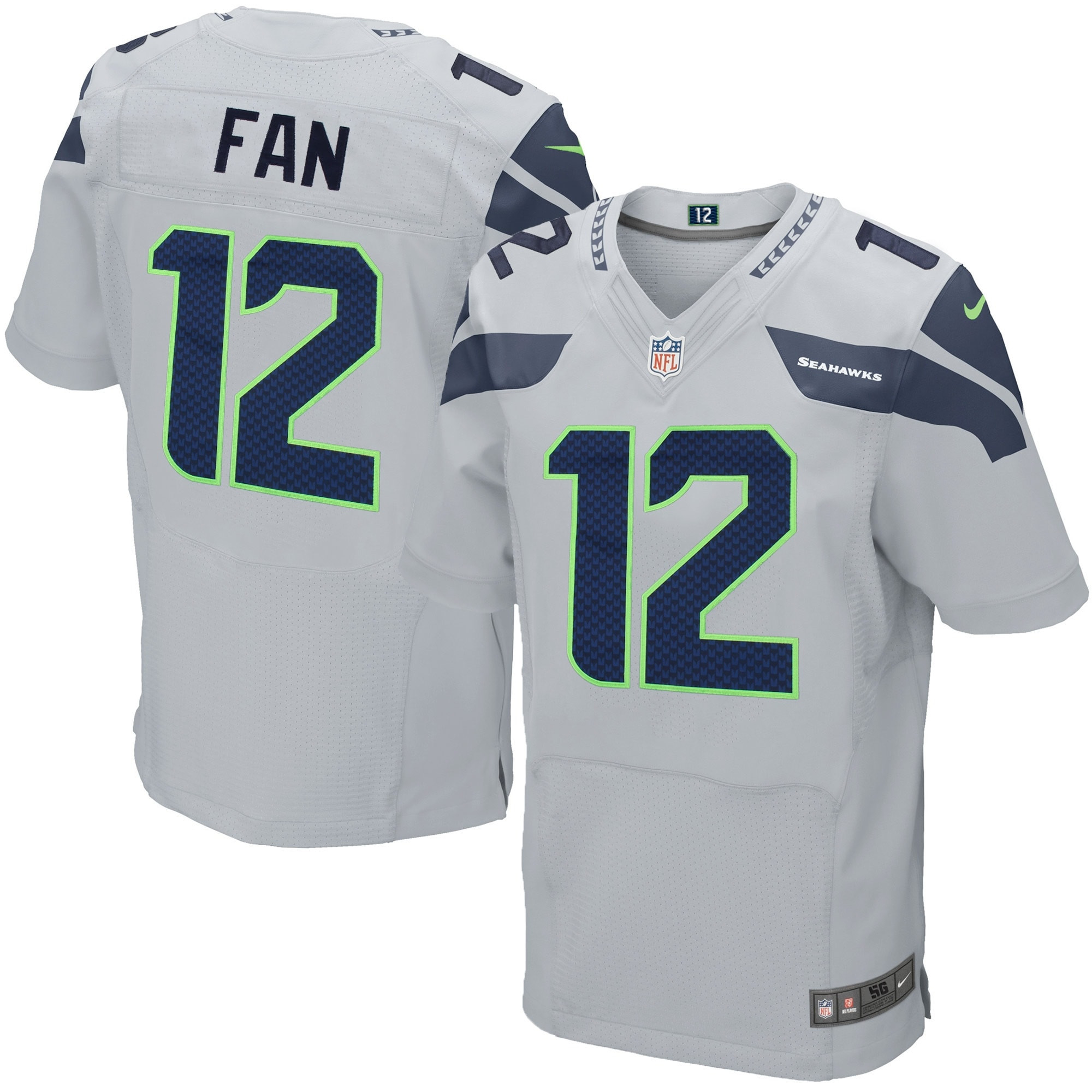 12s Seattle Seahawks Elite Jersey – Gray NFL