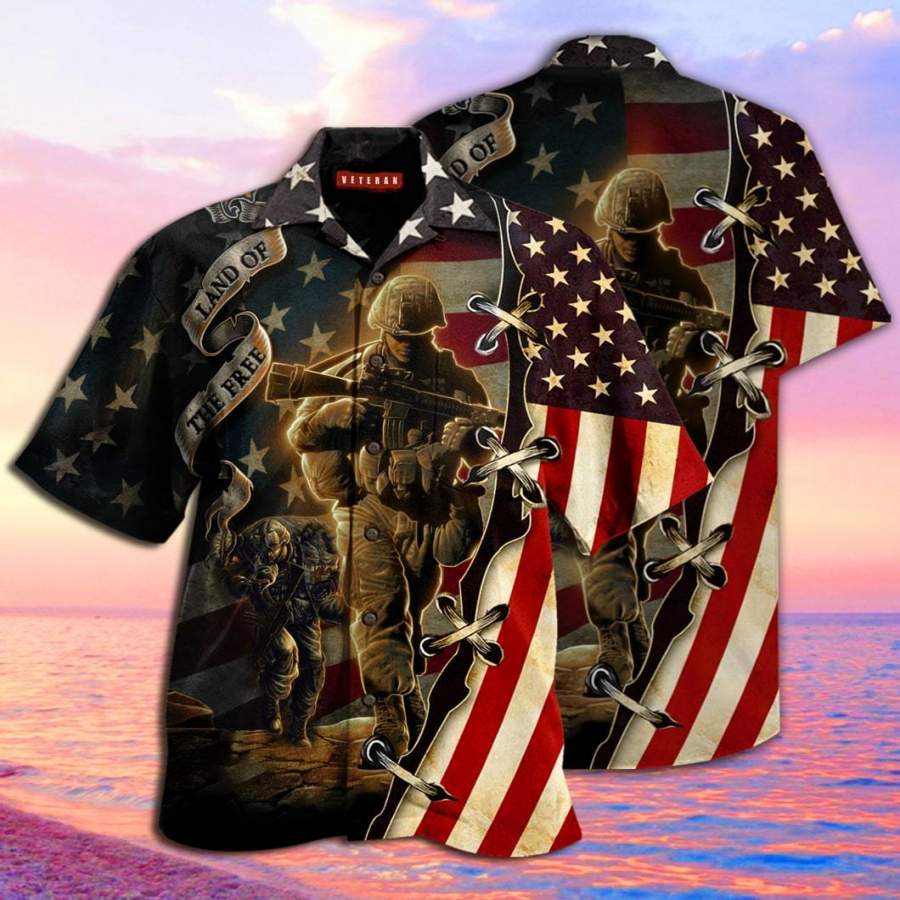 Proud Memories Veteran Land Of The Free Hawaii Aloha Shirts Ha78277