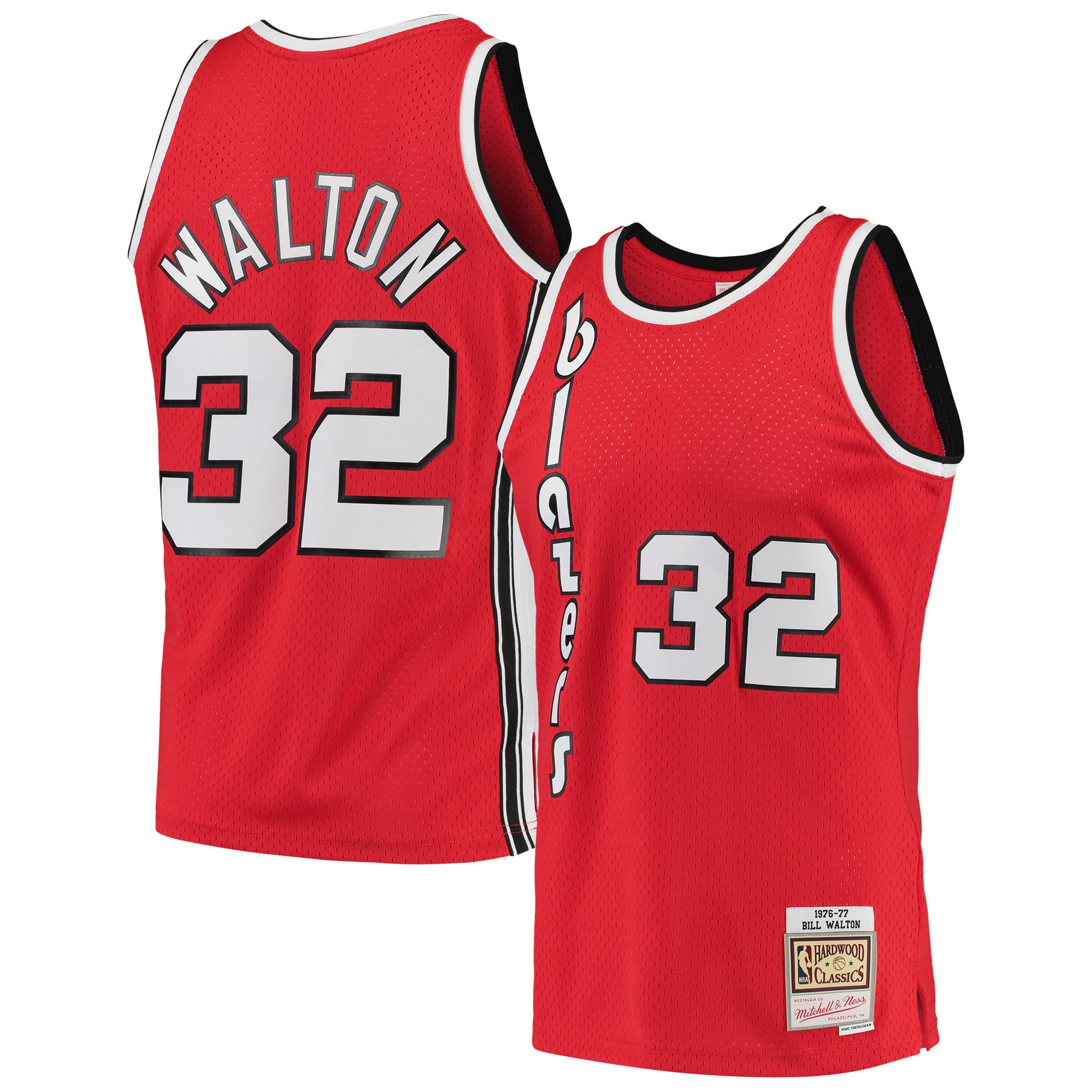 Bill Walton Portland Trail Blazers Mitchell & Ness 1976-77 Hardwood Classics Swingman Player Jersey – Red NBA