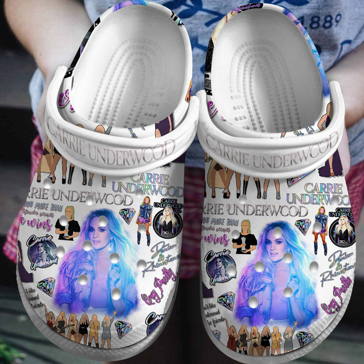 Carrie Underwood Singer Music Crocs Crocband Shoes Clogs For Men Women and Kids