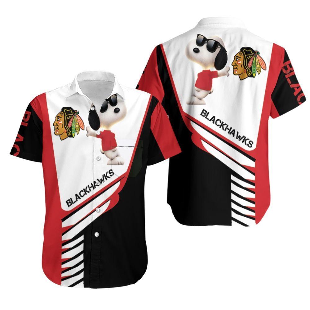 Beach Shirt Chicago Blackhawks Snoopy For Fans 3D Hawaiian Shirt