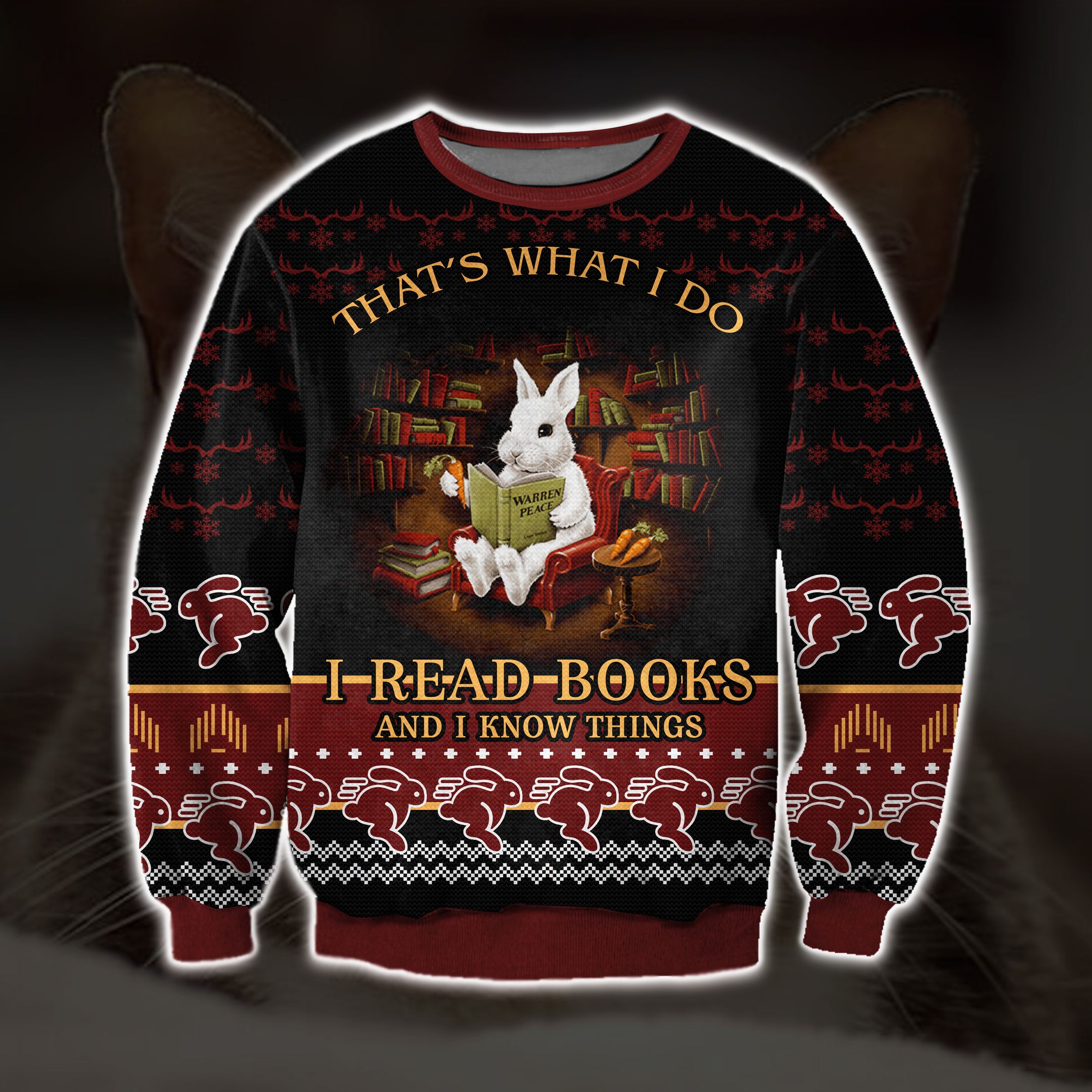 Rabbit That’S What I Do 3D Print Ugly Christmas Sweater