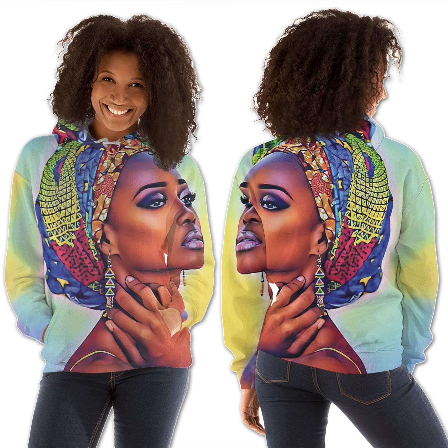 African American Hoodies Pretty Afro Girl African Print Clothing