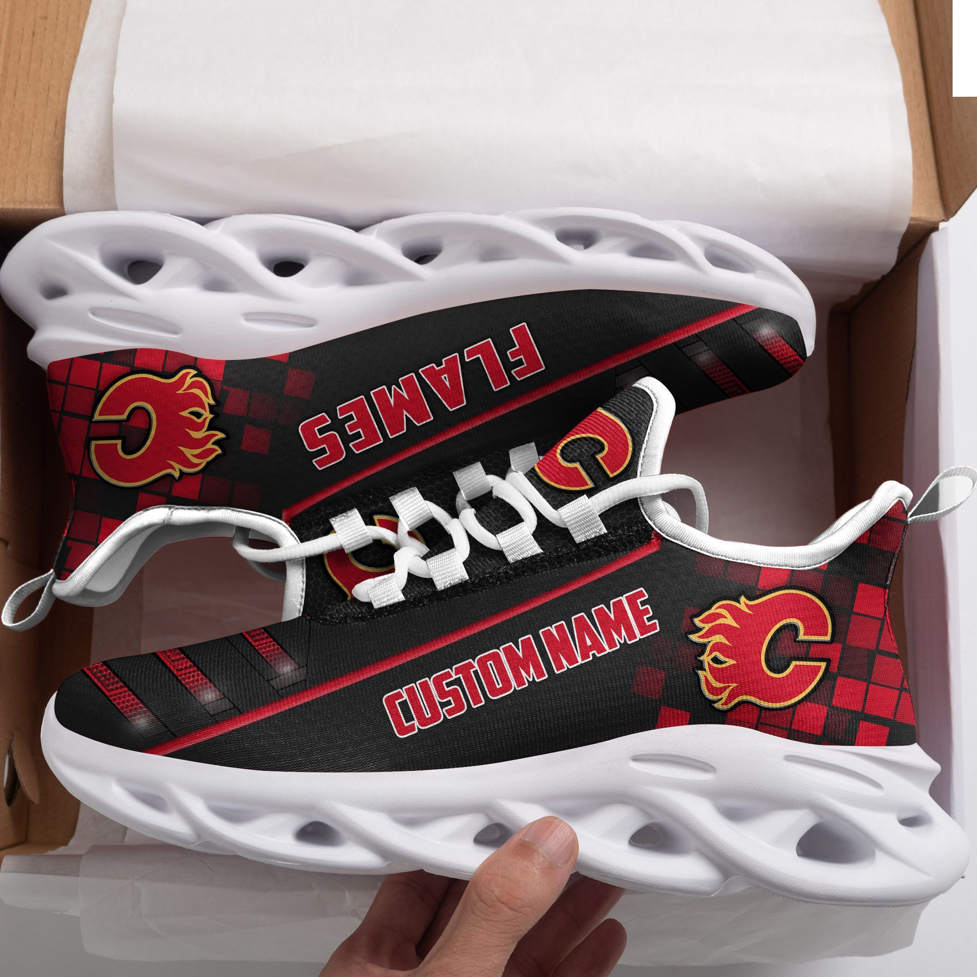 Calgary Flames Custom Name  Max Soul Sneaker Shoes For Fan