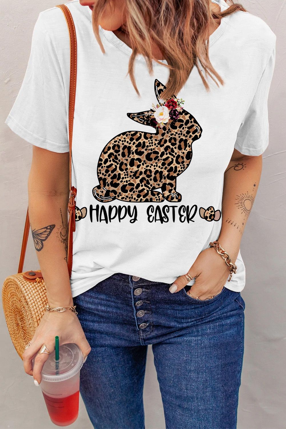 Easter Rabbit Leopard Short Sleeve T-Shirt