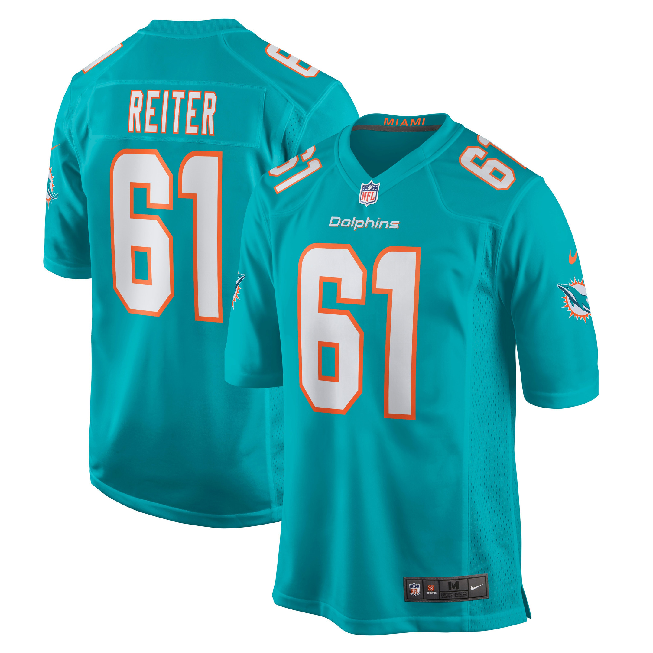 Austin Reiter Miami Dolphins Game Jersey – Aqua NFL