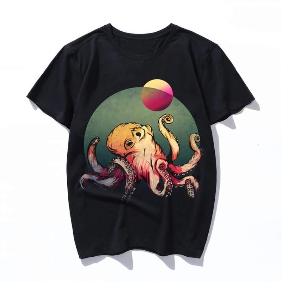 octopus in the deep sea Women 2019 Summer Camiseta Mujer Aesthetic Ulzzang Print Tops Harajuku Men T Shirt Casual Vogue Kawaii Streetwear