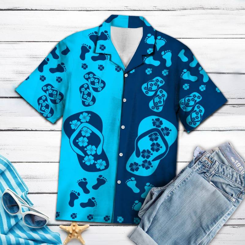 Blue Flower Hawaii Shirt Ha80646