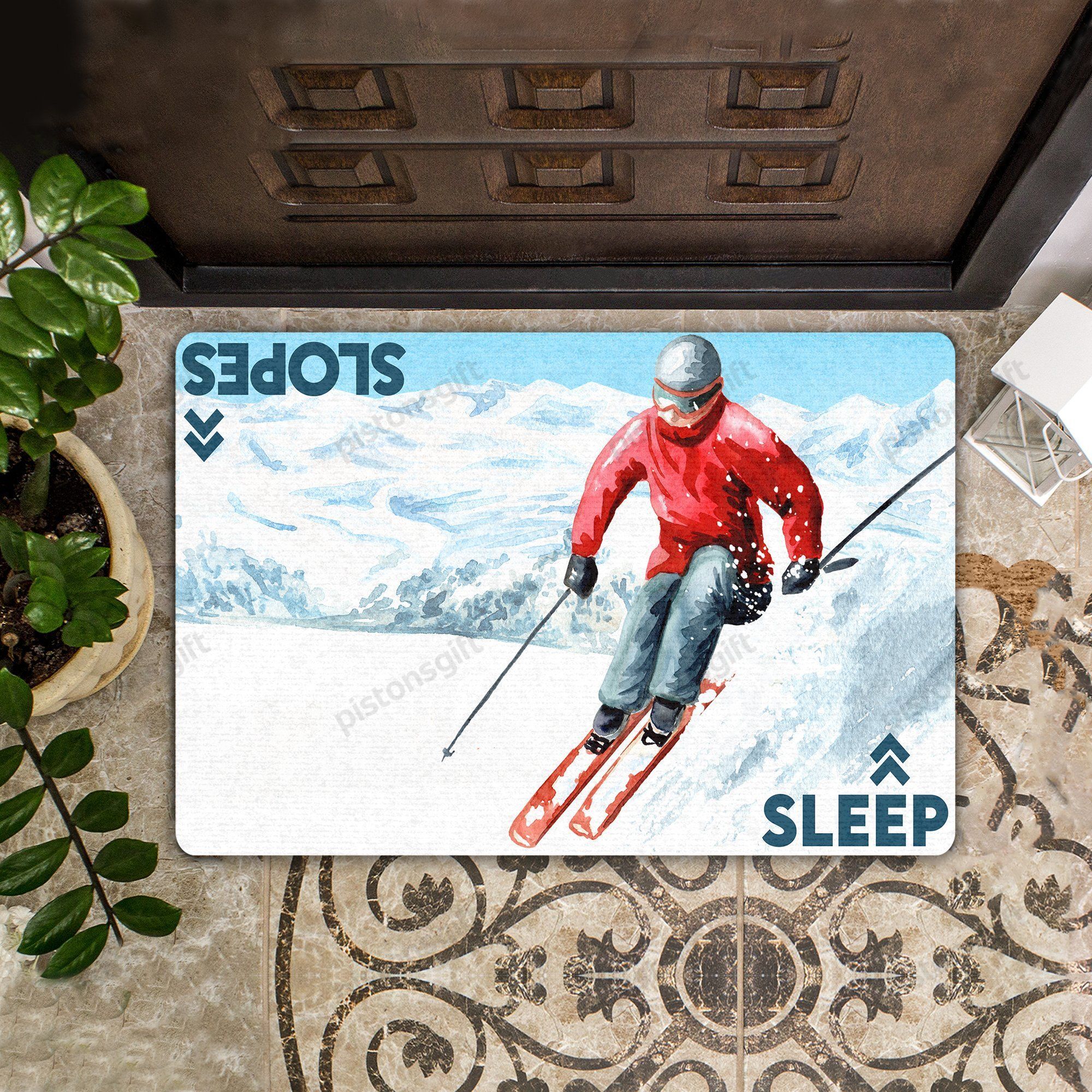 Sleep Slopes All Over Printing Doormat