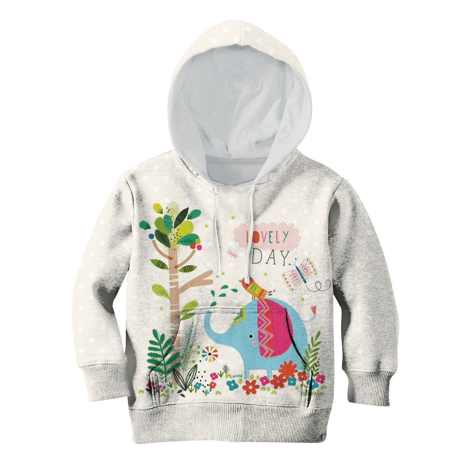 Elephant With A Lovely Day Kid Custom Hoodies T-Shirt Apparel