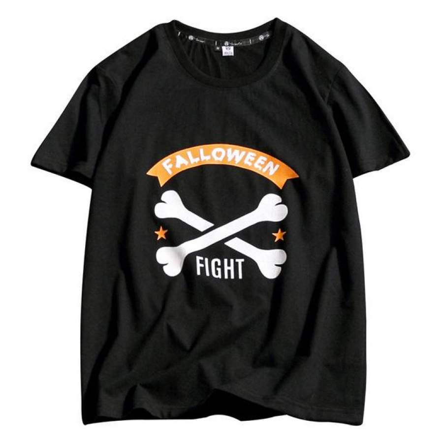 Summer bone print T Shirts Men Fitness Short Sleeve Tee Shirt Cotton Casual Men’s T-shirt