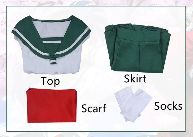 Anime Cosplay Costume InuYasha Kagome Higurashi Women Girls Uniform Shirt Skirt Suit Halloween Carnival Cosplay Costume Adult alx