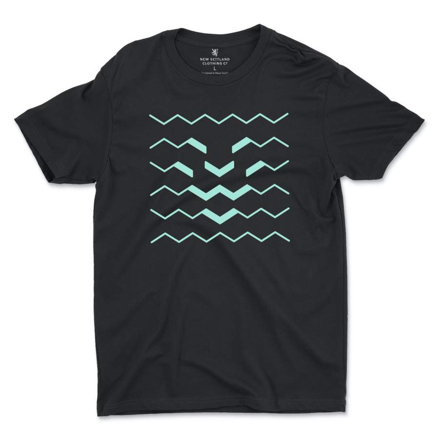 100% Ring Spun Lion Wave T-Shirt in Black/Mint