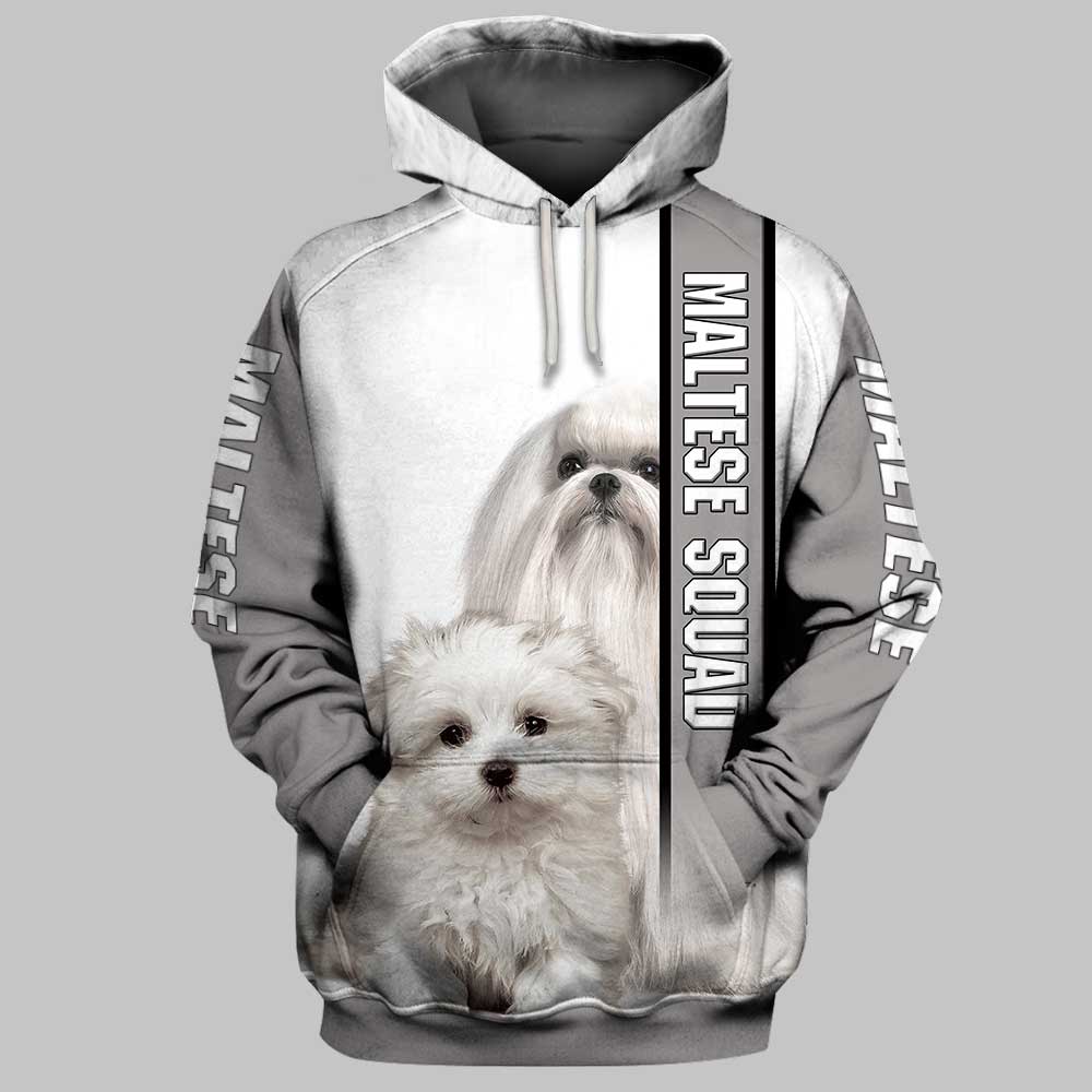 Maltese Dog 3D Full Printing Hoodie And Unisex Tee