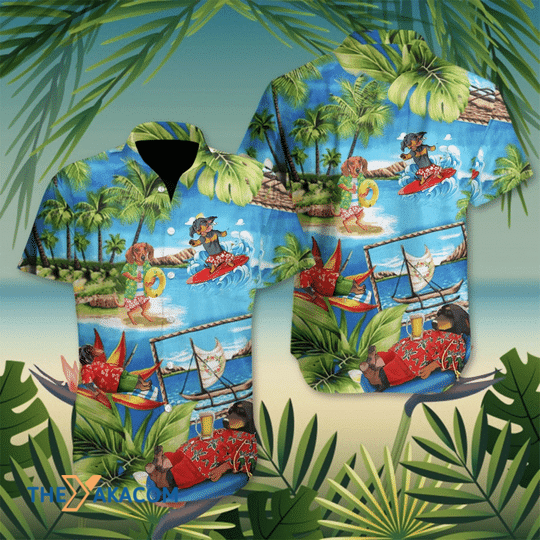 Funny Dachshund Seaside Tropical Summer Beach The Best Gift For Dog Lovers Hawaiian Shirt Ha49284