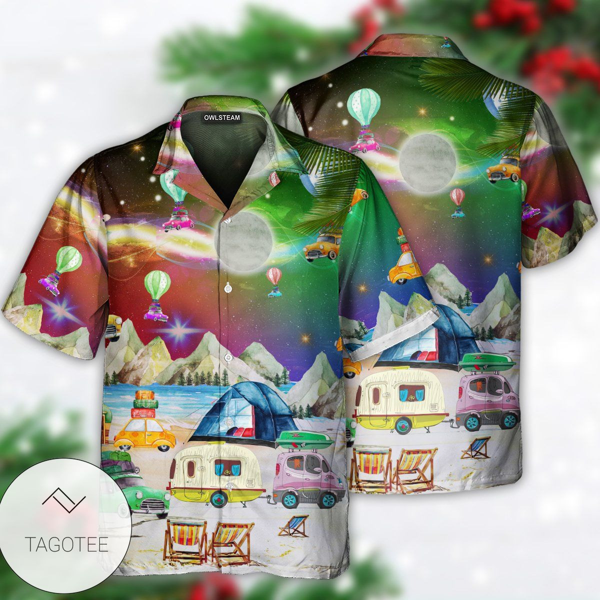 Christmas Hawaii Amazing Camping Night Button Up Shirt For Men Ha89600