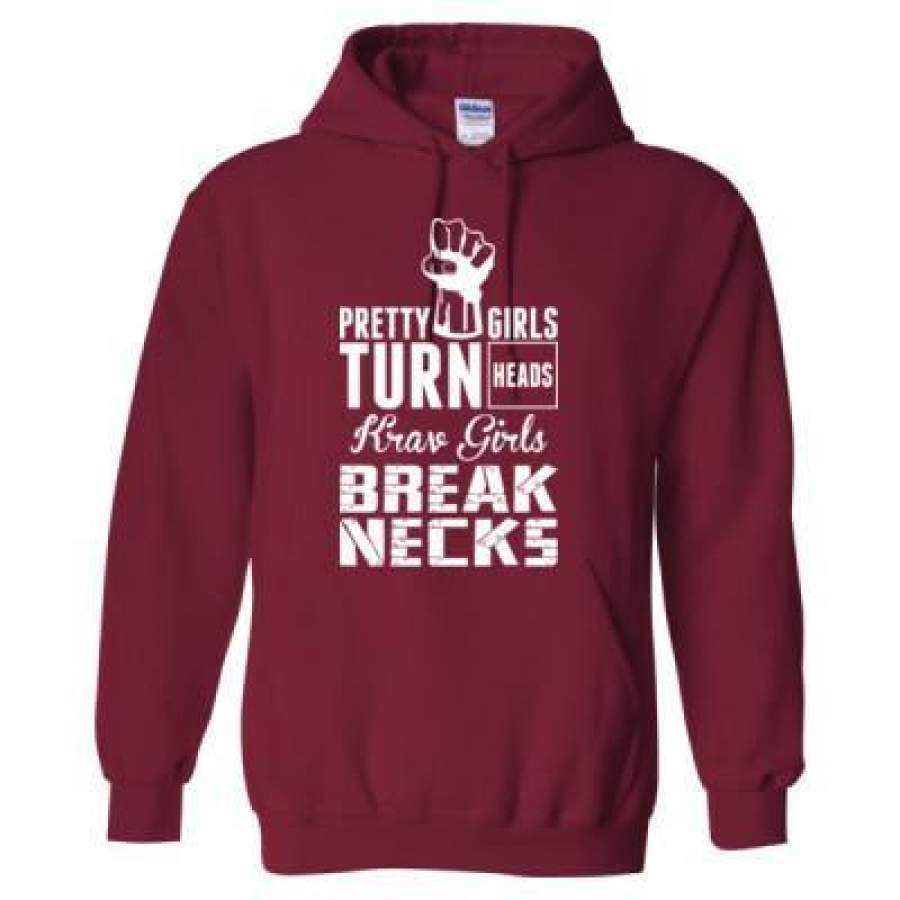 AGR Pretty Girls Turn Heads Krav Girls Break Necks – Heavy Blend™ Hooded Sweatshirt