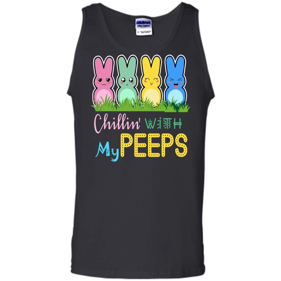 Chillin With My Peeps Easter Bunny T-Shirt April Fools Day Tank Top