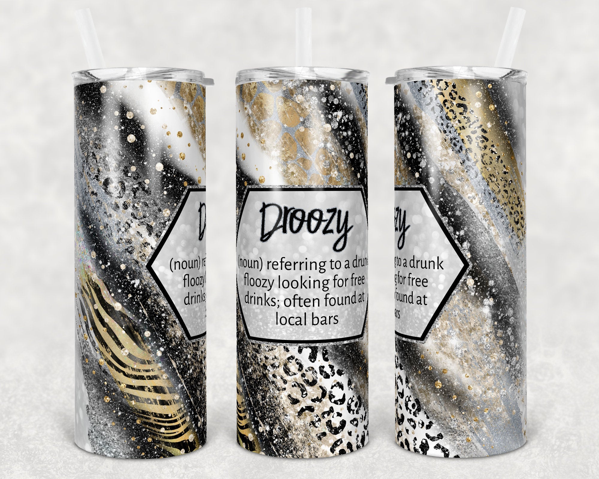 Agate Milky Way Sassy Droozy Safari Animal Skinny Tumbler