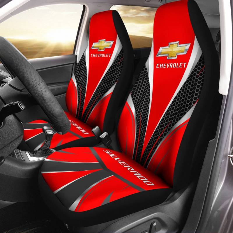 Chevrolet Silverado LPH Car Seat Cover (Set of 2) Ver 1 (Red)