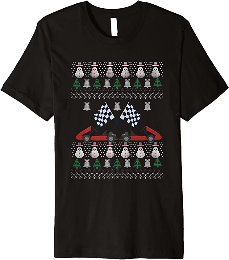 Ugly Christmas Race Kart Racing Karting Santa Claus New Year Premium T-Shirt