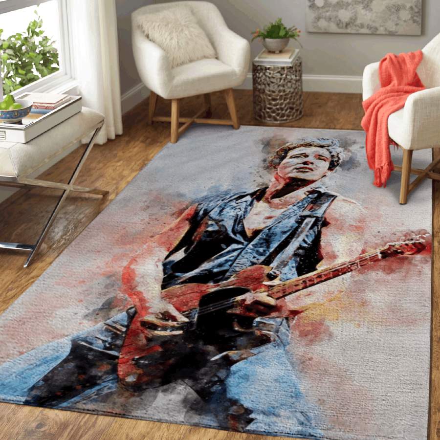 Bruce Springsteen The Boss American Singer Pop Art Area Rug