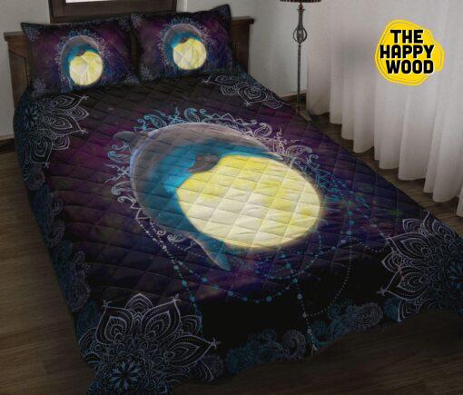 Dolphin Mandala Moonlight Quilt Bed Set And Pillow Covers