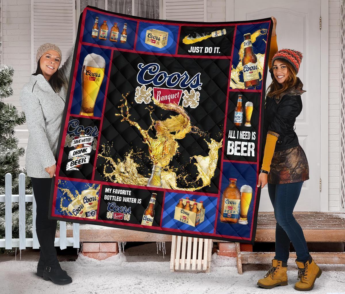 Coors Banquet Quilt Blanket All I Need Is Beer Gift Idea | Qb002