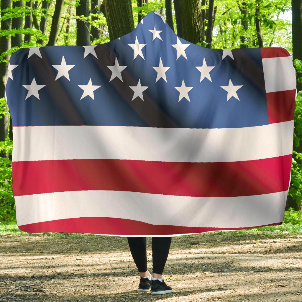 American Flag Classic Hooded Blanket