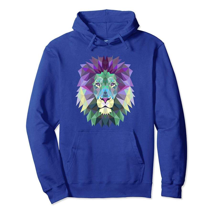 Amazing Geometric Lion’s Head Unisex Pullover Hoodie