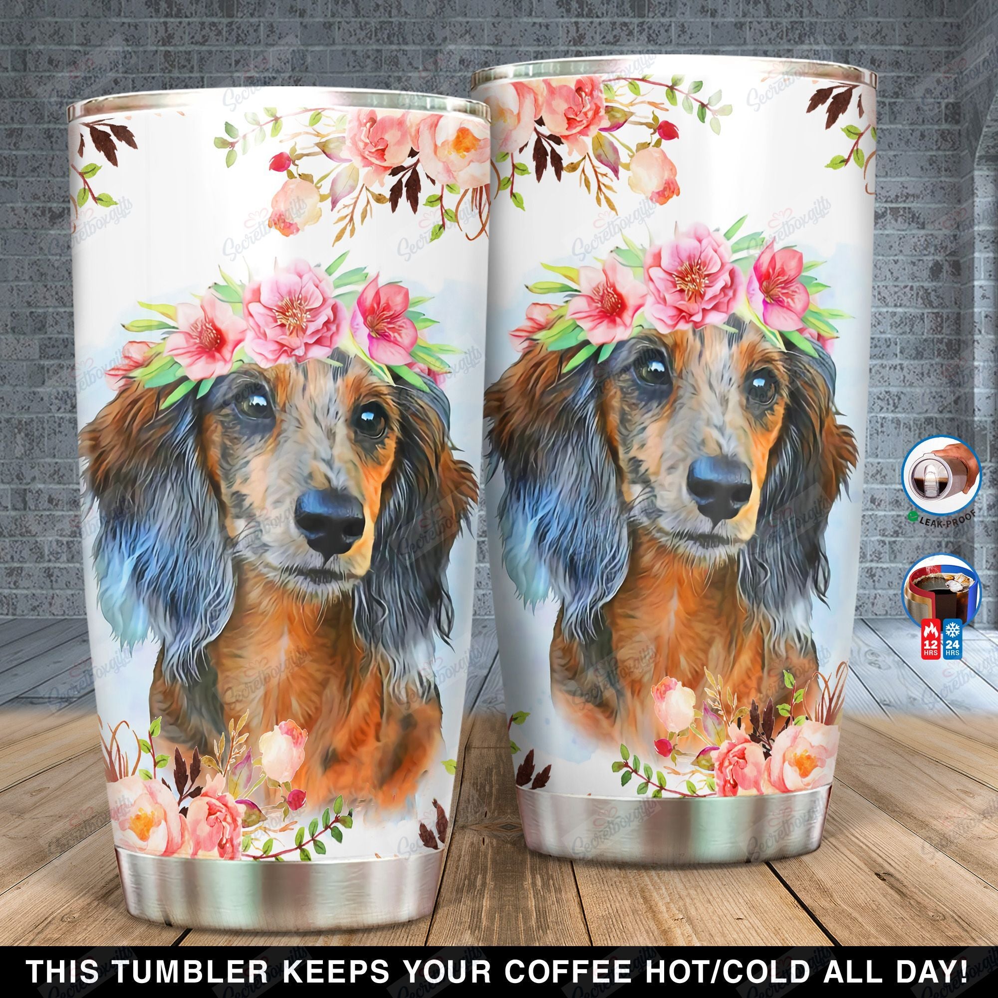 Personalized Dog Flower Art Ni1901002Yl Tumbler