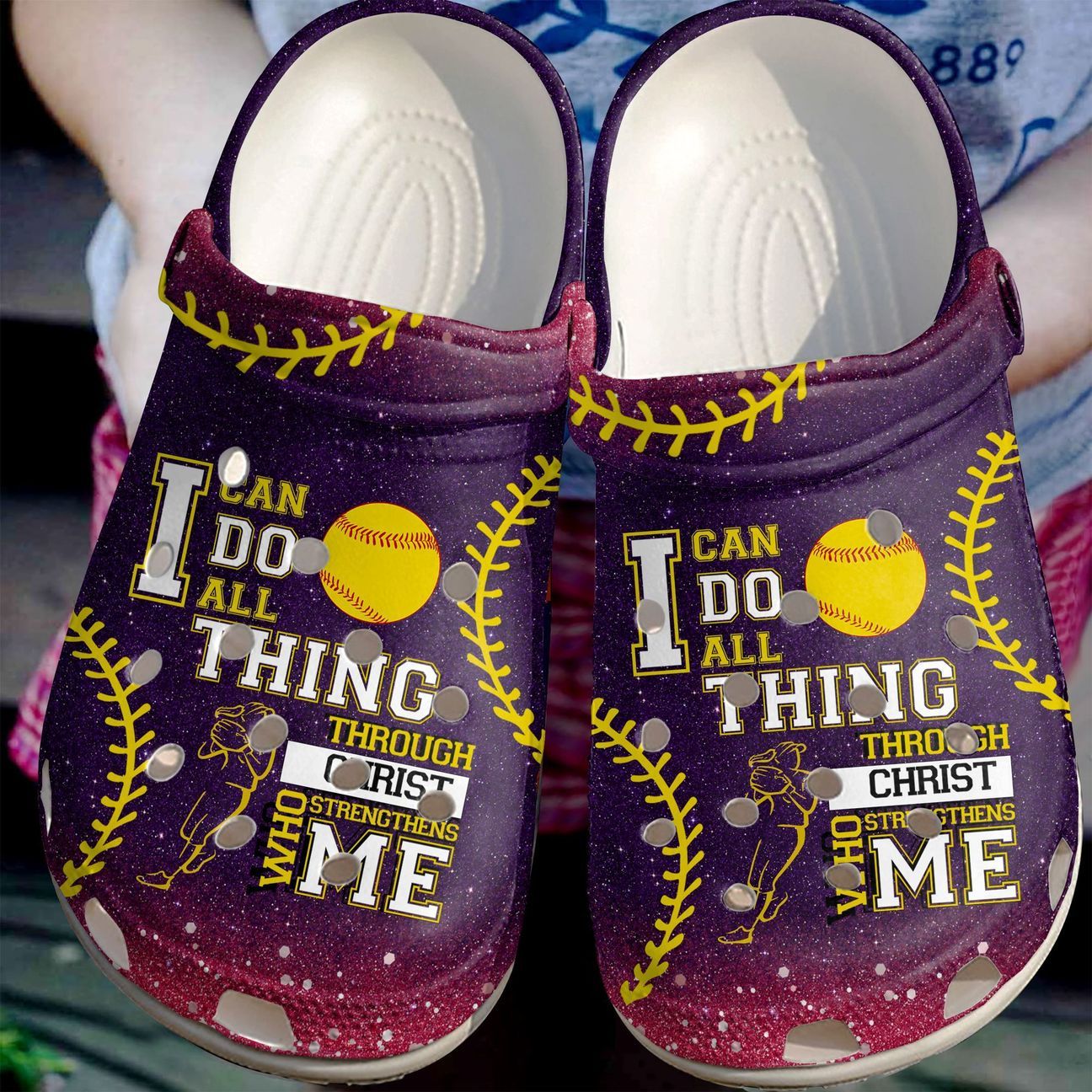 Softball Personalize Clog, Custom Name, Text, Fashion Style For Women, Men, Kid, Print 3D Strong Girl