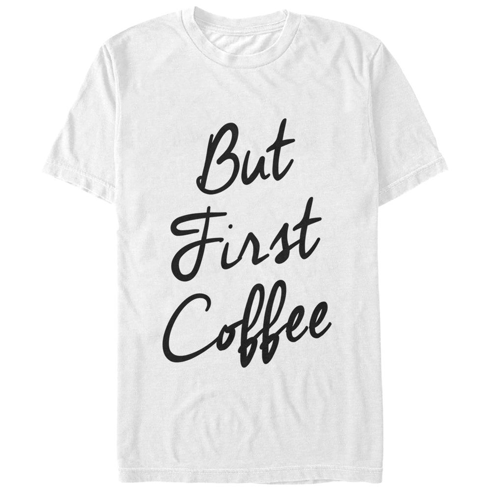 Chin Up Women’S But First Coffee Cursive  Boyfriend Tee