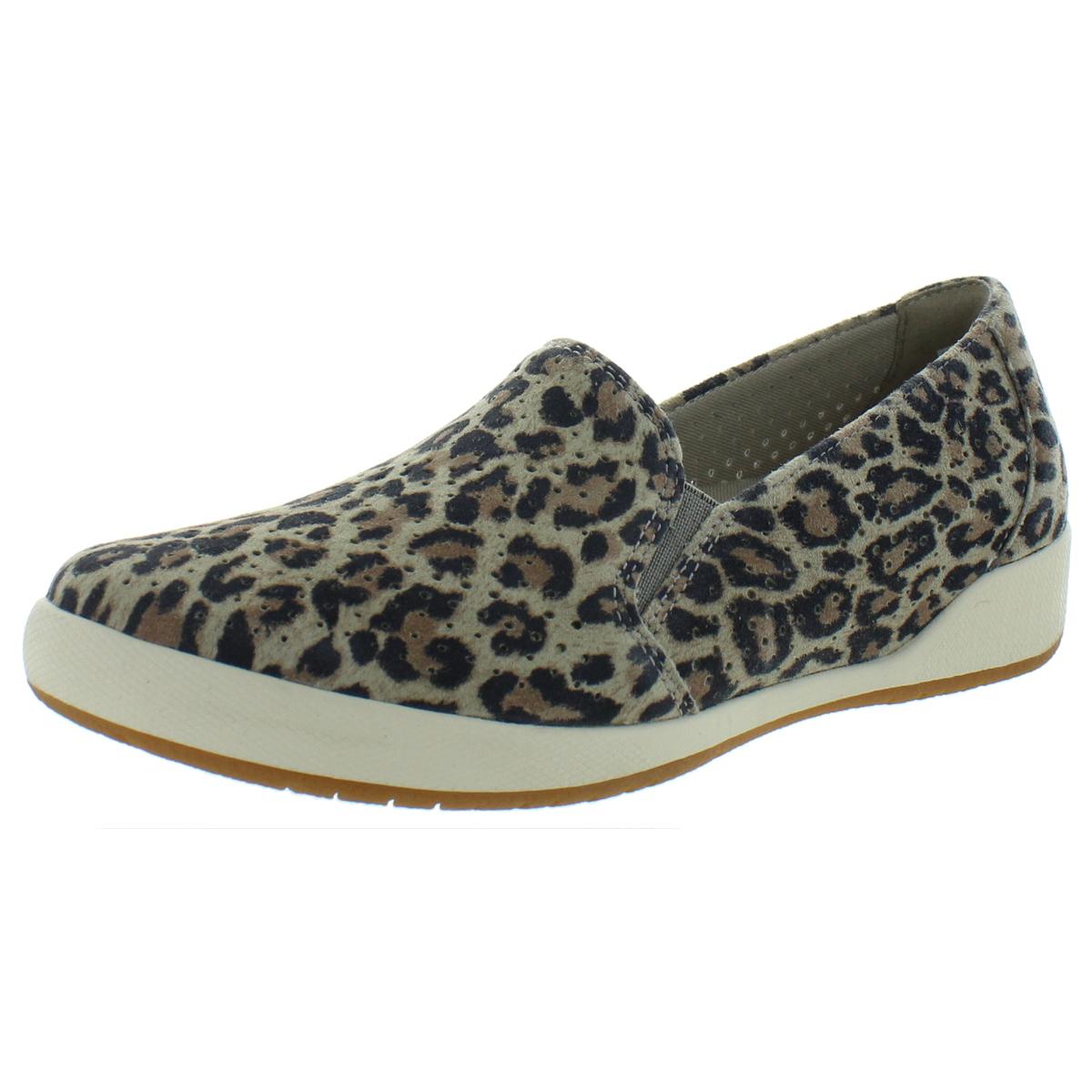 Odina Womens Suede Leopard Fashion Sneakers