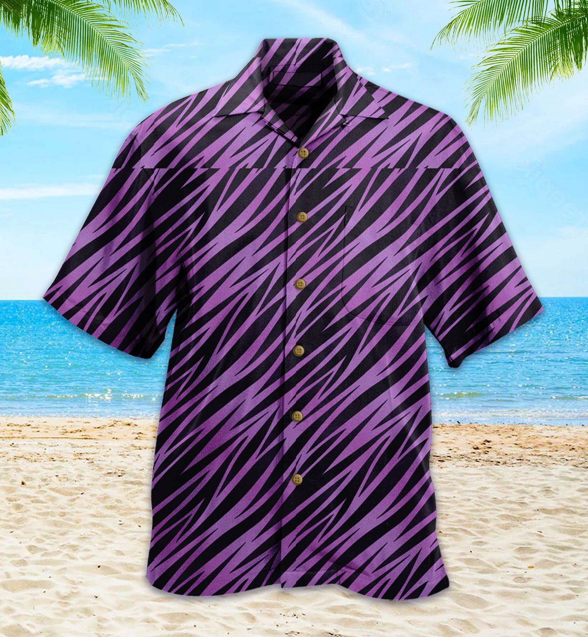 Purple Zebra Hawaii Shirt 42 Ha43234