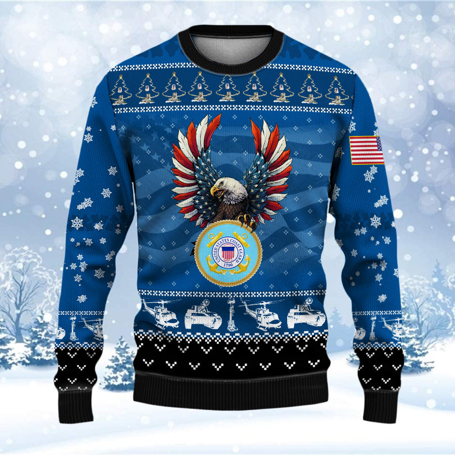 Armed Forces Coast Guard Veteran Military Soldier Ugly Sweater