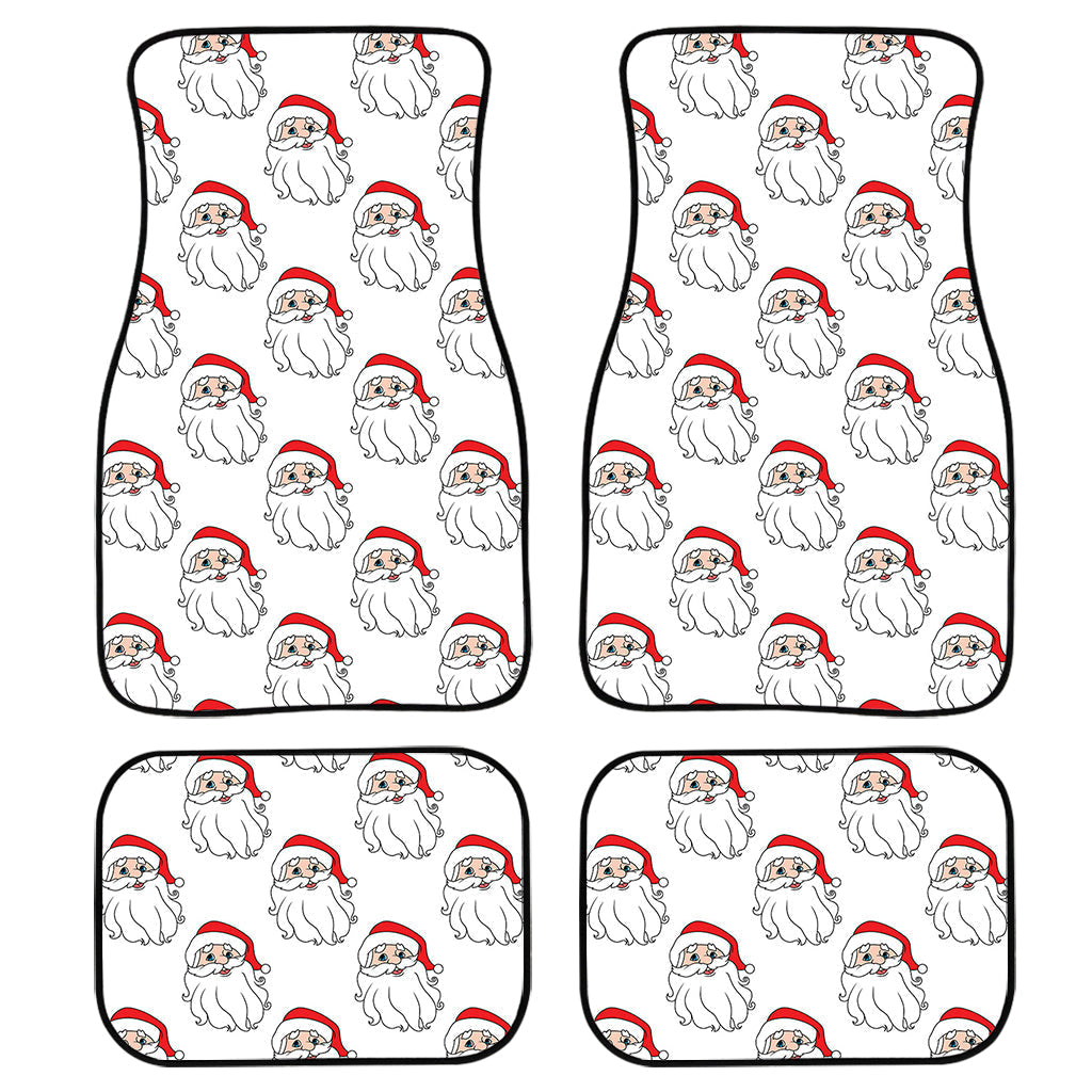 Christmas Santa Claus Pattern Print Front And Back Car Floor Mats, Front Car Mat