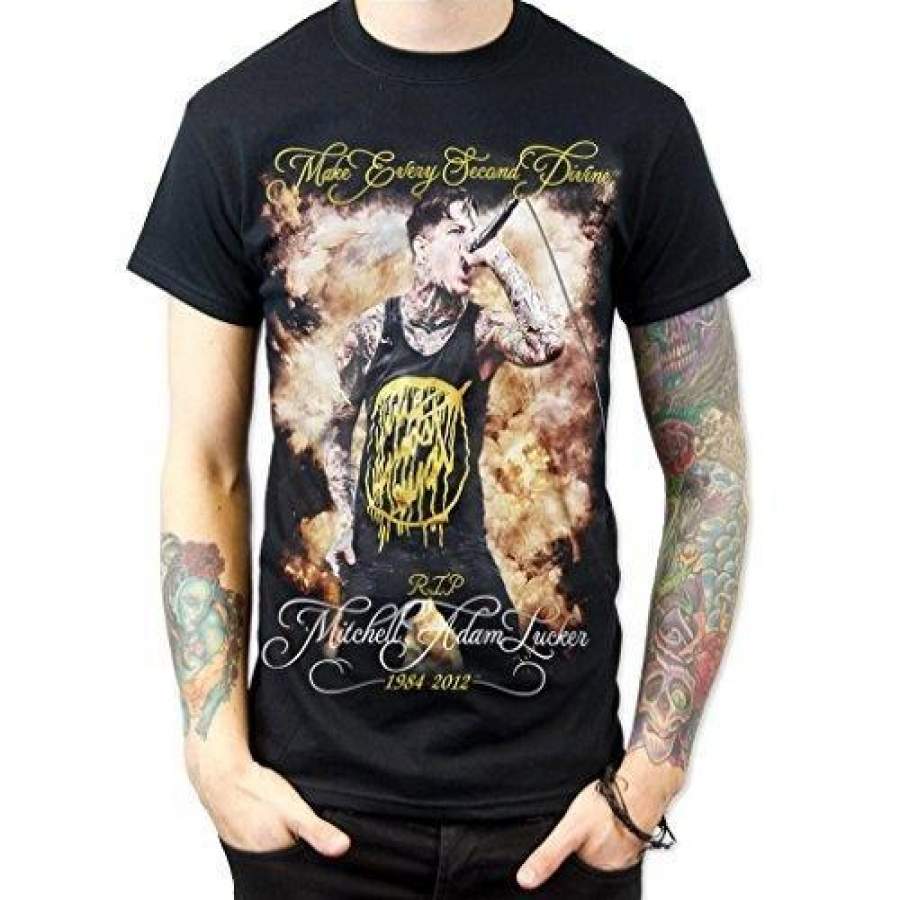 YPS Fashion Men’s T-Shirt casual shirt Mitch Lucker Memorial Show Men’s T-Shirt Black Funny T Shirt