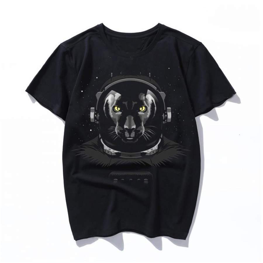 panther astronaut Women 2019 Summer Camiseta Mujer Aesthetic Ulzzang Print Tops Harajuku Men T Shirt Casual Vogue Kawaii Streetwear