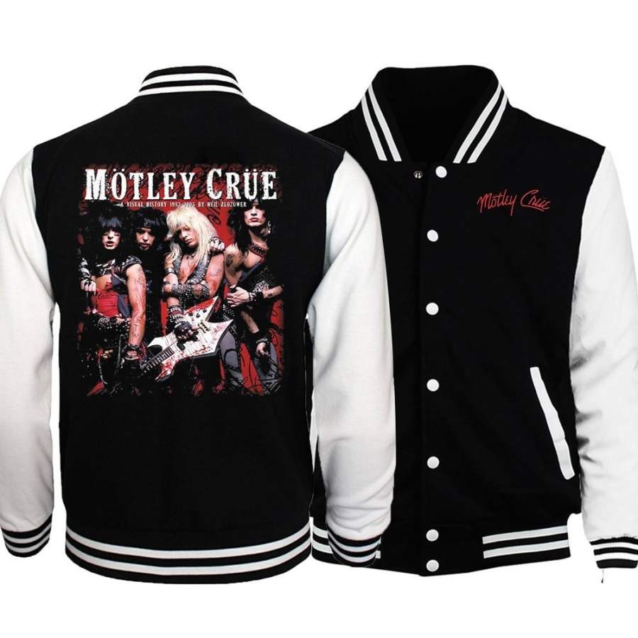 Motley Crue Baseball Jacket Sweatshirt Winter Popular Soft Hoodie Sweatshirt Printed Cotton Hoodies Pop Jackets Hip Hop coats