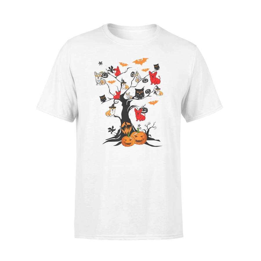 0tuff Corgi Lovers Halloween tree gift shirt T-shirt