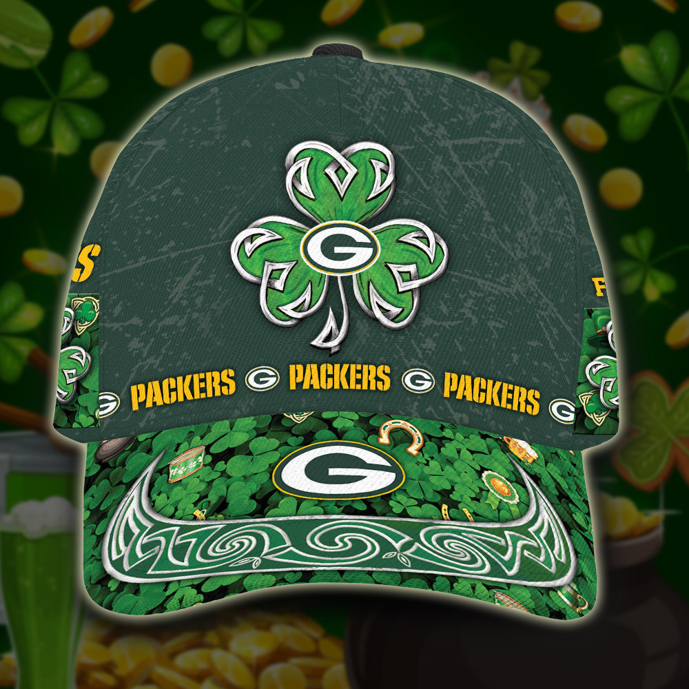 Personalized Green Bay Packers St Patrick Day All Over Print 3D Baseball Cap – Green