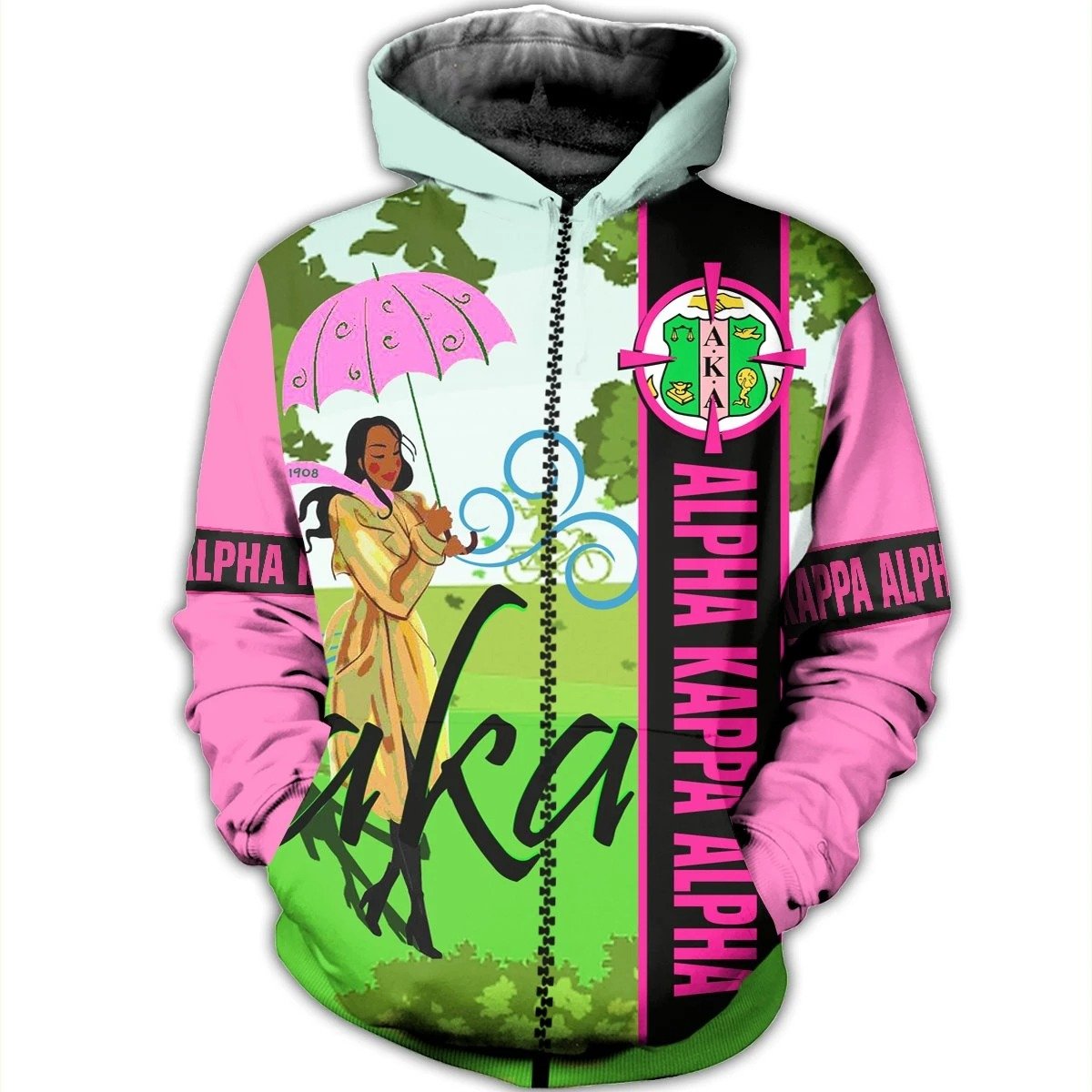 Greek Life Hoodie – The Beautiful Girl Alpha Kappa Alpha Zipper Hoodie